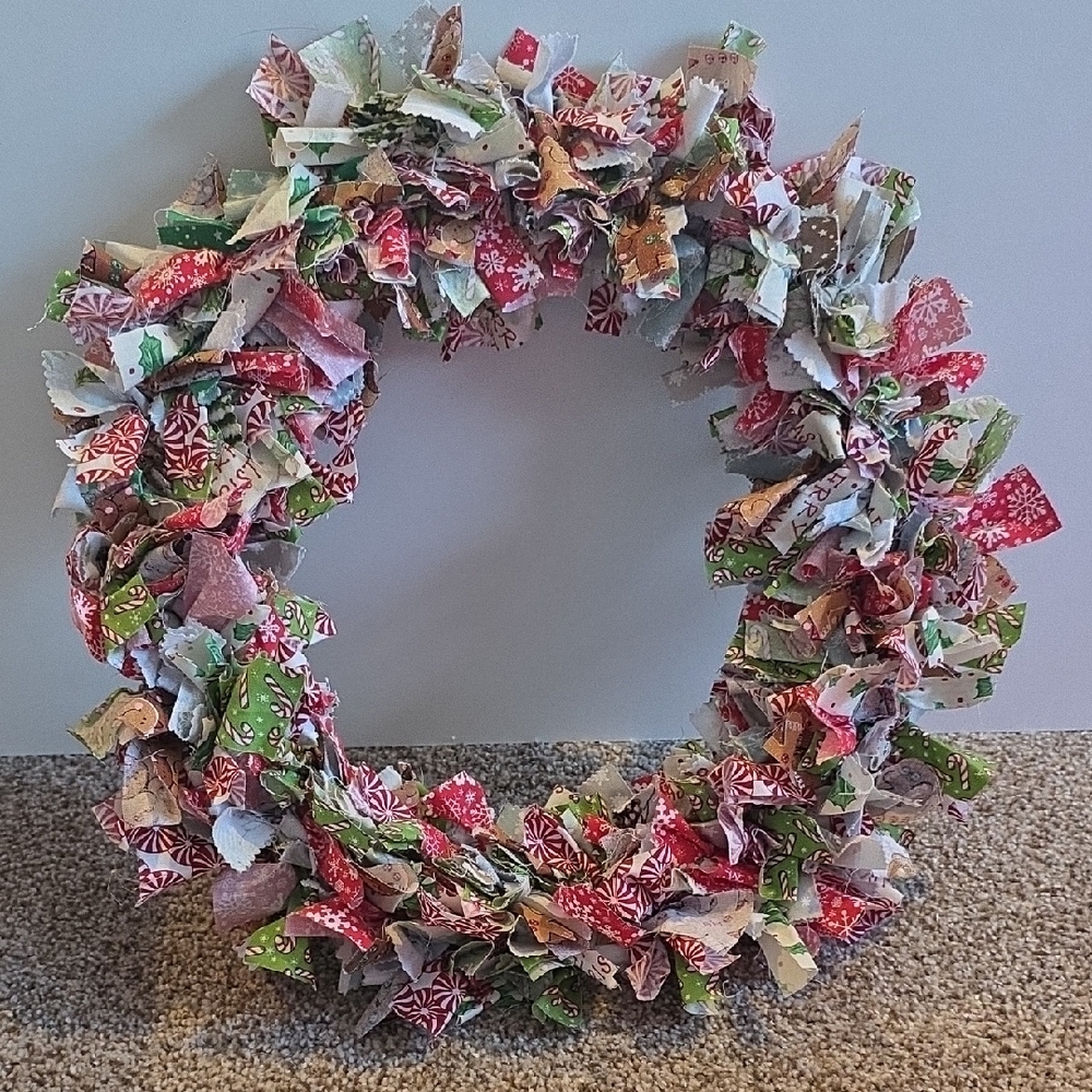 Christmas Wreath - Fabric Multicolor Holiday Wreath